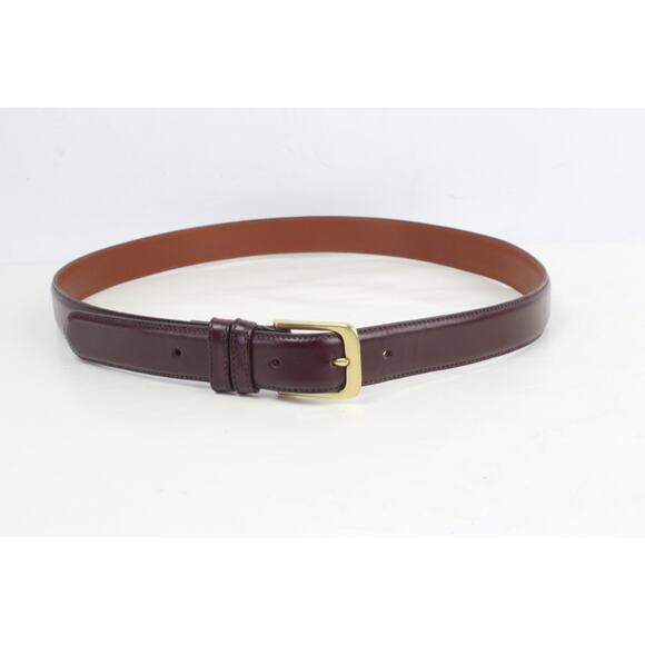 Coach Burgundy Leather Skinny Dress Belt Cowhide Gold Buckle Women Size 34 85 - Picture 2 of 9